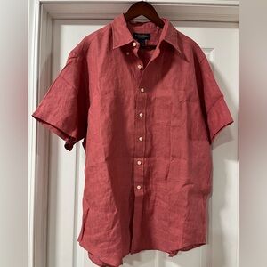 Brooks Brothers Effortless Classic Modern Linen Button Down Size XL